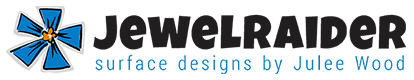 jewelraider logo with blue flower